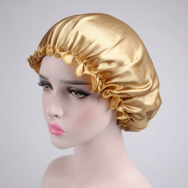 1X Hair Satin Bonnet For Sleeping Shower Cap Silk Bonnet Bonnet Femme Head Cover Flower Elastic Band Women Night Sleep Cap