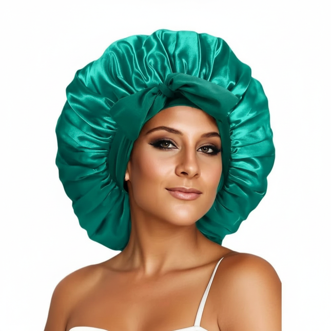 Women Satin Bonnet Solid Sleeping Hat Stretchy Tie Band Elastic Night Shower Cap Adjustable Hair Head Cover Bonnet for Women
