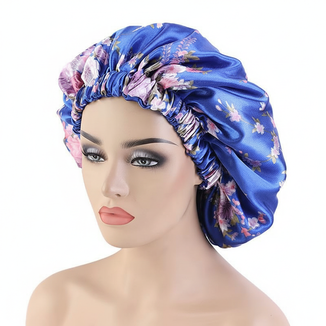 Extra Large Satin Lined Bonnet Women Big Size Beauty Print Satin Silk Bonnet Sleep Night Cap Head Cover Bonnet Hat Wholesale