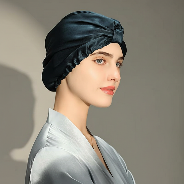 Pure Silk Night Caps Mulberry Silk Sleeping Bonnet Hair Loss Hat Natural Silk Turban For Hair Sleeping Silk Headwrap For Women