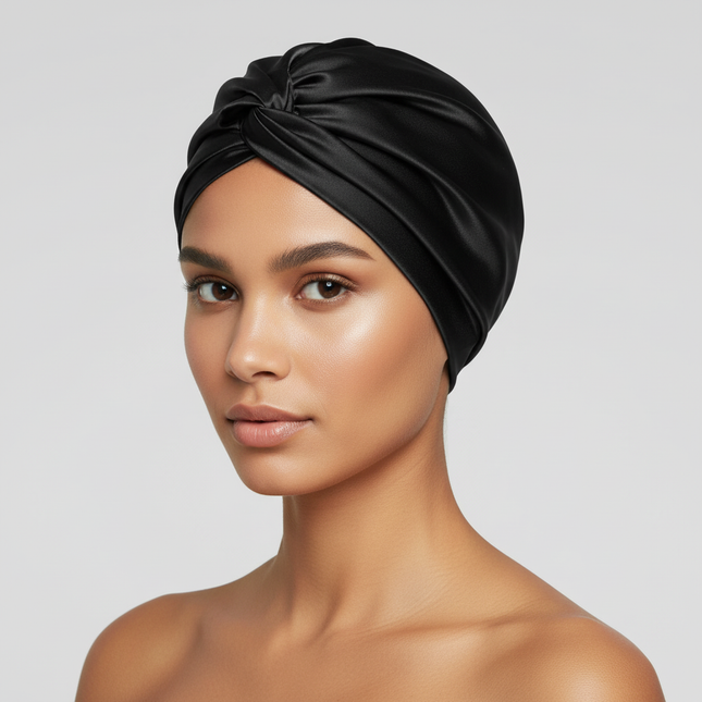 Women Satin Solid Sleeping Hat Double Layered Night Sleep Cap For Women Shower Caps Waterproof Sleeping Hair Bonnets Cap