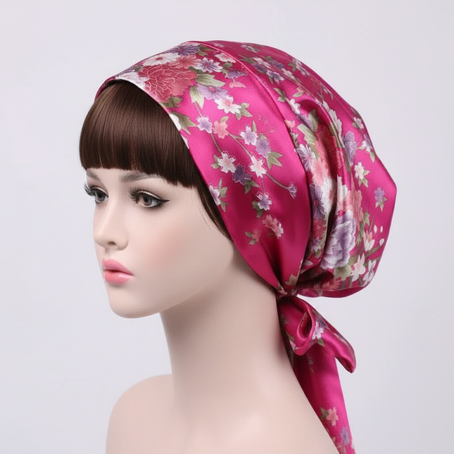 Women Silk Satin Cap Night Sleep Cap Hair Bonnet Hat Head Cover Satin Turban Headscarf Adjustable Ladies Long Hair Care Bonnet