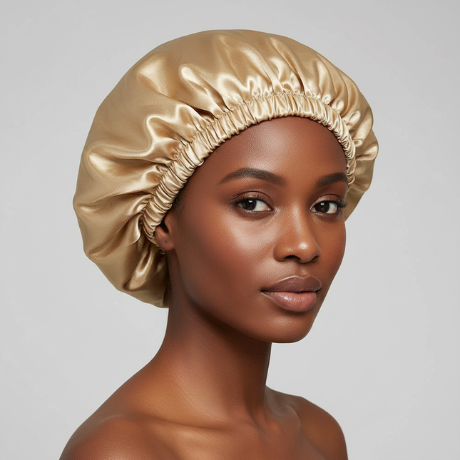 New Women Oversized Silky Hair Soft Elegant Bonnet Solid Color Satin Bonnet Sleeping Night Cap Elastic Shower Bath Hats