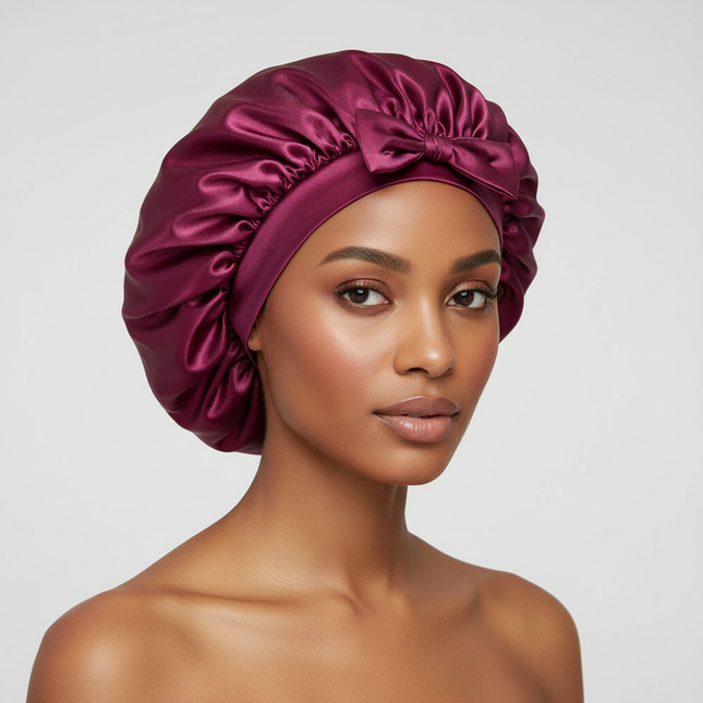 Women Satin Tie Bonnet Spandex Wide Stretchy Band Long Tail Satin Cheveux Nuit Silk Sleeping Night Cap Bonnets for Women