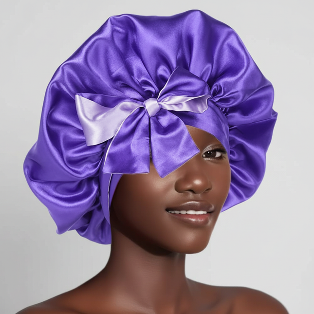Double Layer Satin BonnetLarge Satin Bonnet Bonnet Hair Bonnet for Sleeping, Reusable Adjusting Hair Care Wrap Cap Sleep Caps Fo