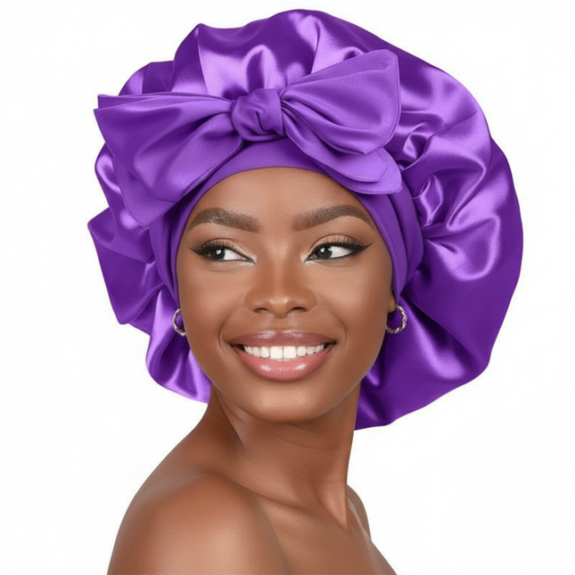 high-quality Mulberry Silk Sleeping Bonnet for Women Large Sleep Cap with Wide Elastic Tie Band for Curly Dreadlock Braid Hair C