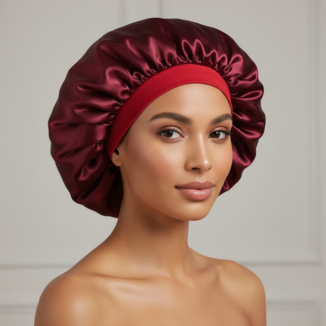 New Women's Extra Large Hair Cap For Sleeping African Printed Satin Cap Elastic Night Turban Artificial Silk Chemo Bonnet