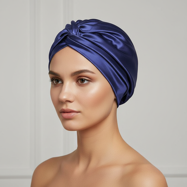 Women Satin Solid Sleeping Hat Double Layered Night Sleep Cap For Women Shower Caps Waterproof Sleeping Hair Bonnets Cap