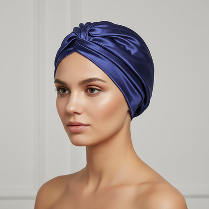 Women Satin Solid Sleeping Hat Double Layered Night Sleep Cap For Women Shower Caps Waterproof Sleeping Hair Bonnets Cap