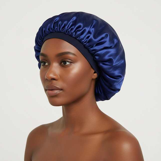 New Women Oversized Silky Hair Soft Elegant Bonnet Solid Color Satin Bonnet Sleeping Night Cap Elastic Shower Bath Hats
