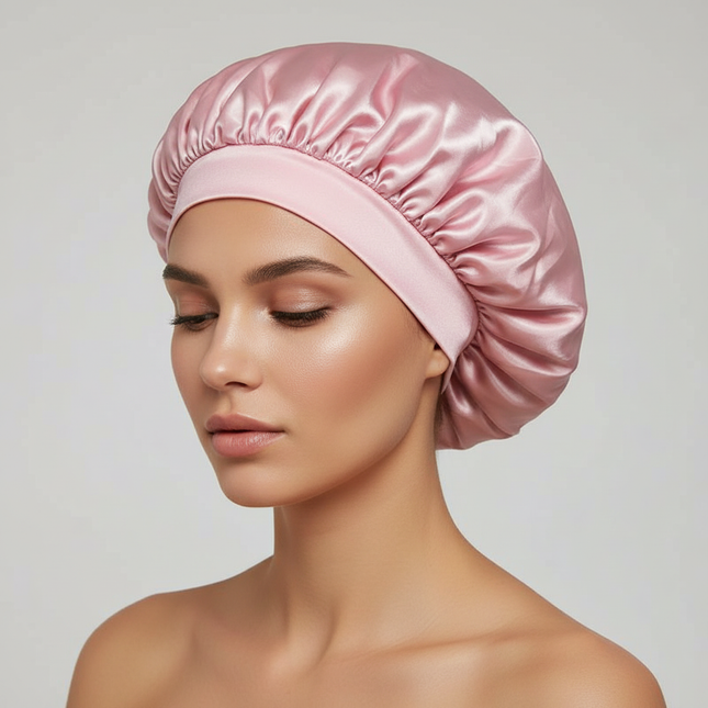 Satin Wide-brimmed Nightcap Styling Silk Headband for Sleeping Nightcap with Elasticated Floppy Band Cap Hair Shower Cap