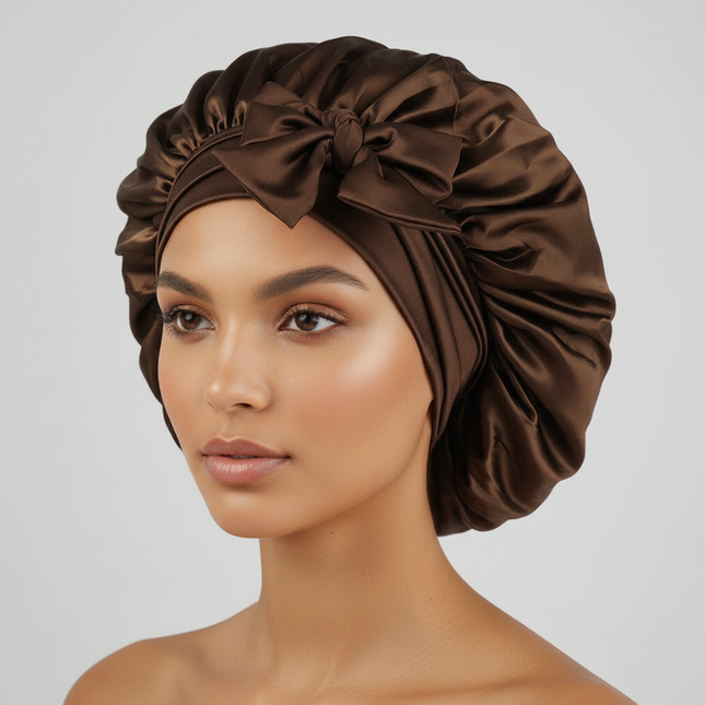 Satin Silk Hair Bonnet | Adjustable Tie Band | Sleep Bonnet for Women Men | Unisex Protective Headwear