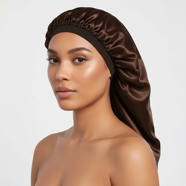 Silky Long Bonnet For Sleeping Solid Color Night Cap For Women Hair Care Tools For Sleeping In Overnight