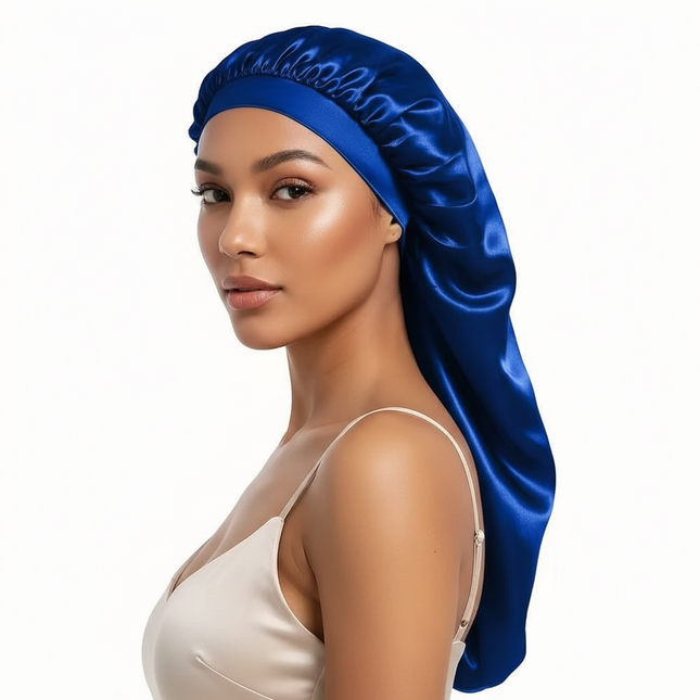 Silky Long Bonnet For Sleeping Solid Color Night Cap For Women Hair Care Tools For Sleeping In Overnight