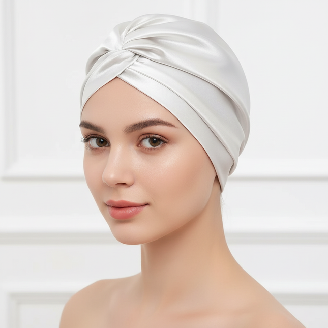 100% Mulberry Silk Bonnet Silk Sleeping Cap Double-Sided Real Silk For Hair Skin  Turban