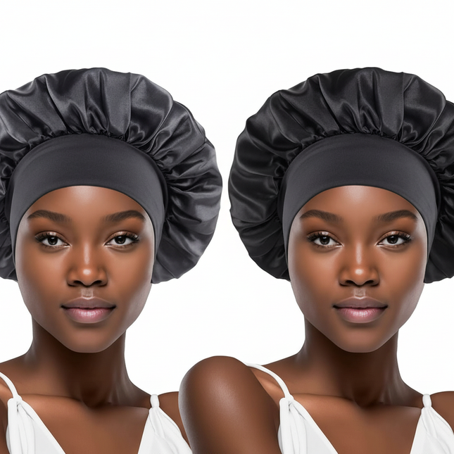 Double Layer Satin Hair Cap for Sleeping Bonnets for Women Round Haircare Women Headwear Night Hat Reversible Head Cover