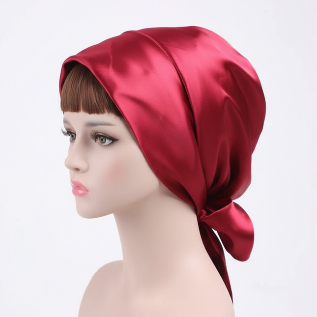 Women Silk Satin Cap Night Sleep Cap Hair Bonnet Hat Head Cover Satin Turban Headscarf Adjustable Ladies Long Hair Care Bonnet