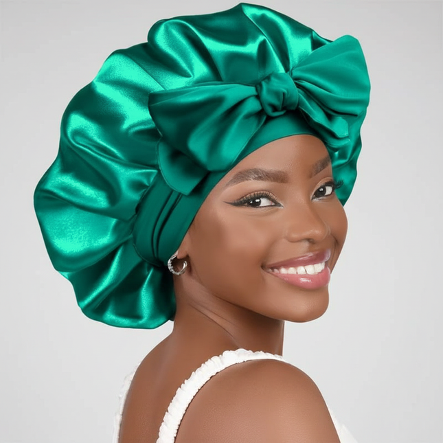 high-quality Mulberry Silk Sleeping Bonnet for Women Large Sleep Cap with Wide Elastic Tie Band for Curly Dreadlock Braid Hair C