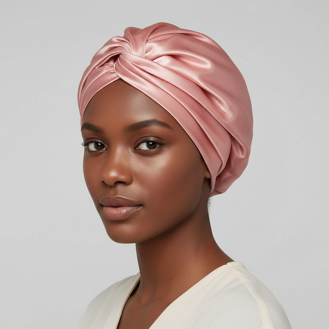 Satin Bonnet Hat Double Layer Hair Wrap Women Adjustable Knotted Hat Care Turban Satin Sleep Hat for Curly Straight Hair 2025