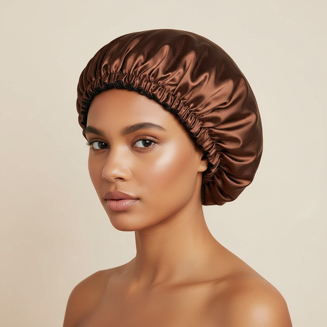 Adjustable Women Satin Sleeping Hat Ladies Fashion Elastic Hair Cap Breathable Nightcap Hair Bonnet Hat Bathroom Shower Cap