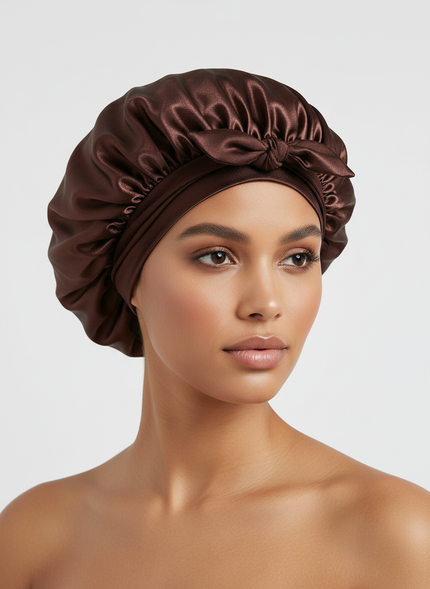 New Silk Bonnet For Sleeping Women Satin Bonnet Hair Bonnet Night Sleep Cap Scarf Wrap For Curly Hair With Tie Band For CurlyHat