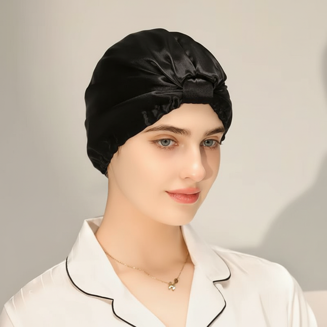 Pure Silk Night Caps Mulberry Silk Sleeping Bonnet Hair Loss Hat Natural Silk Turban For Hair Sleeping Silk Headwrap For Women