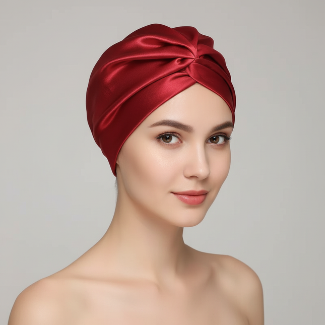 100% Mulberry Silk Bonnet Silk Sleeping Cap Double-Sided Real Silk For Hair Skin  Turban