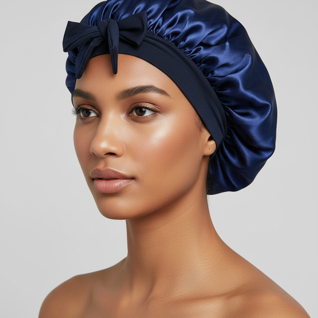 New Silk Bonnet For Sleeping Women Satin Bonnet Hair Bonnet Night Sleep Cap Scarf Wrap For Curly Hair With Tie Band For CurlyHat