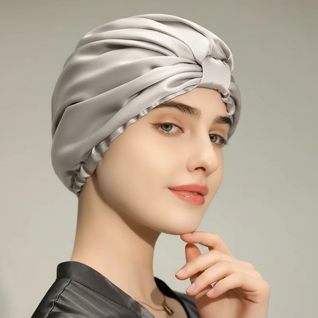 Pure Silk Night Caps Mulberry Silk Sleeping Bonnet Hair Loss Hat Natural Silk Turban For Hair Sleeping Silk Headwrap For Women