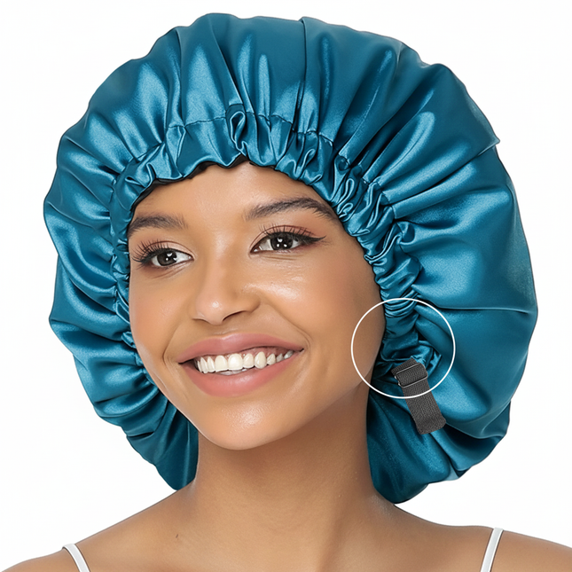 Satin Hat for Sleeping with Invisible Adjustable Buckle Double Layer Ding Soft Comfortable Hair Care Shower Bonnet De Douche