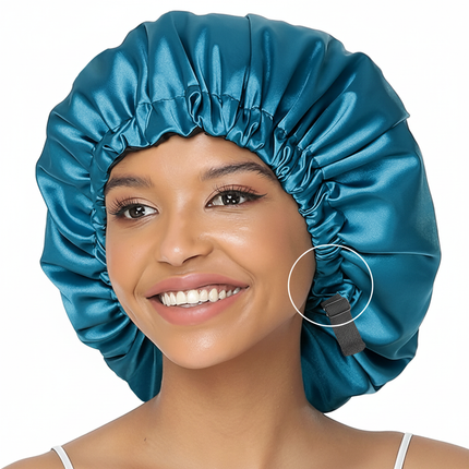 Satin Hat for Sleeping with Invisible Adjustable Buckle Double Layer Ding Soft Comfortable Hair Care Shower Bonnet De Douche