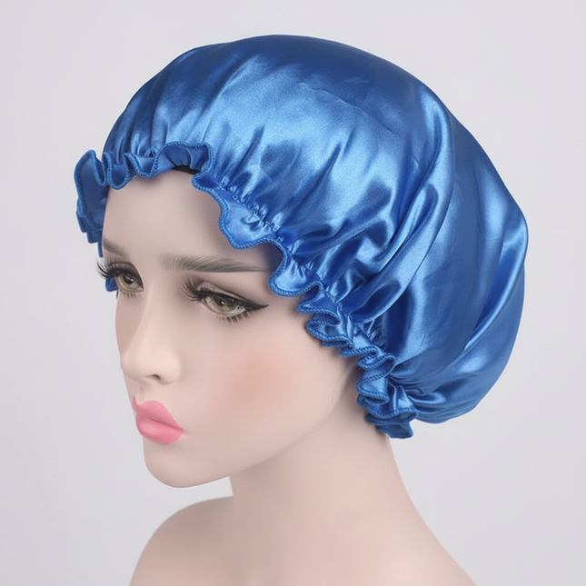 1X Hair Satin Bonnet For Sleeping Shower Cap Silk Bonnet Bonnet Femme Head Cover Flower Elastic Band Women Night Sleep Cap