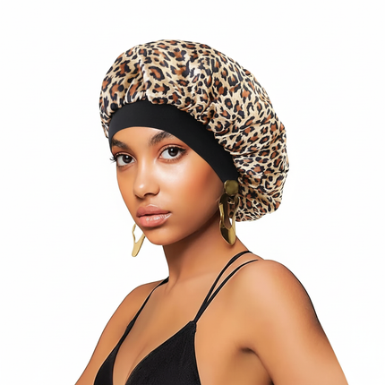 New Satin Hair Caps for Sleeping Women Bath Wide-brimmed Headwear Cover Hat Curly Hair Styling Accessories Hair Cap for Sleeping