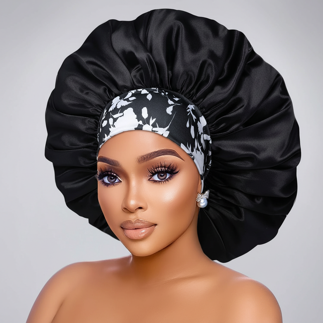 Women's Satin Sleep Cap, High Density Bonnet, Breathable Design, Elastic Wide Band, Soft Fabric