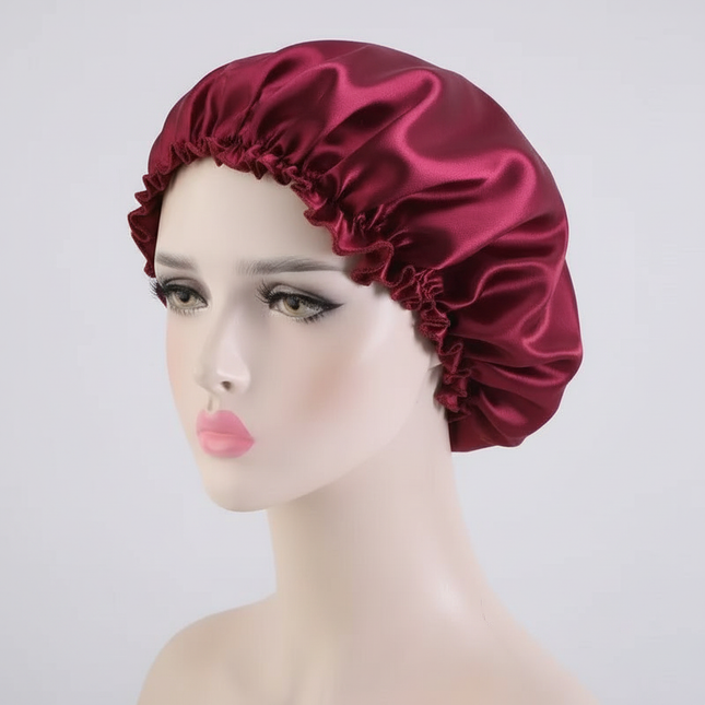 Unisex Adults Satin Nightcap Wide-brimmed Sleeping Cap for Spring Autumn Winter