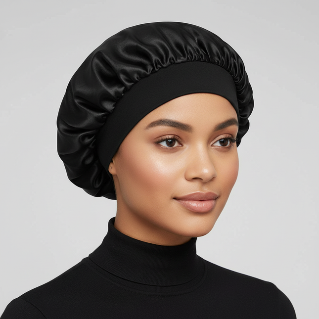 Large Satin Bonnet,Silk Bonnet Hair Wrap for Sleeping, Sleep Cap With Elastic Soft Band, Big Bonnets for Women Hair Care