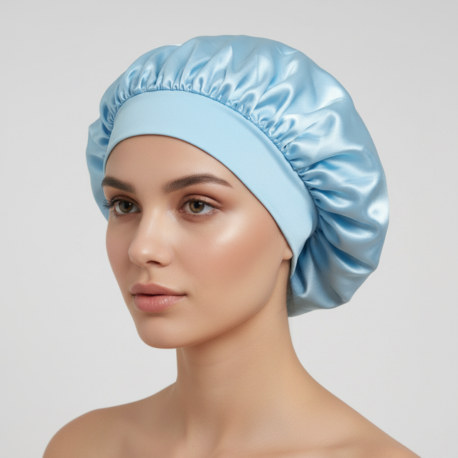 Kids Soft Reversible Satin Bonnet Double Layer Adjustable Printed Satin Sleep Night Caps Bonnet Baby Hats For 2-6 Years Children
