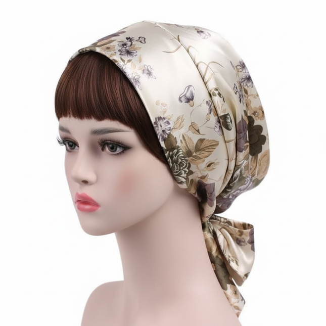 Women Silk Satin Cap Night Sleep Cap Hair Bonnet Hat Head Cover Satin Turban Headscarf Adjustable Ladies Long Hair Care Bonnet