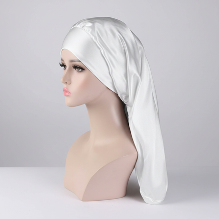 Long Satin Bonnet for Sleeping, Braid Bonnet for Sleeping, Bonnet with Tie Band for Long Hair Double Sided  Sleep Bonnet Hair