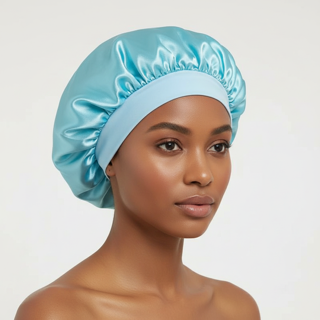 Satin Wide-brimmed Nightcap Styling Silk Headband for Sleeping Nightcap with Elasticated Floppy Band Cap Hair Shower Cap