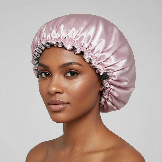 Adjustable Women Satin Sleeping Hat Ladies Fashion Elastic Hair Cap Breathable Nightcap Hair Bonnet Hat Bathroom Shower Cap