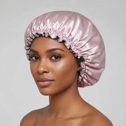 Adjustable Women Satin Sleeping Hat Ladies Fashion Elastic Hair Cap Breathable Nightcap Hair Bonnet Hat Bathroom Shower Cap