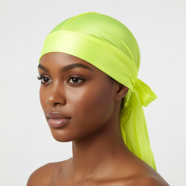 Men's Silk Durag Bonnet Bandana Silky Du Rag Doo Rag Long Tail Waves Cap