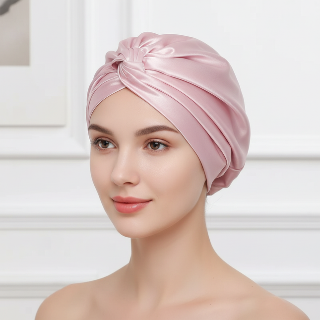 100% Mulberry Silk Bonnet Silk Sleeping Cap Double-Sided Real Silk For Hair Skin  Turban