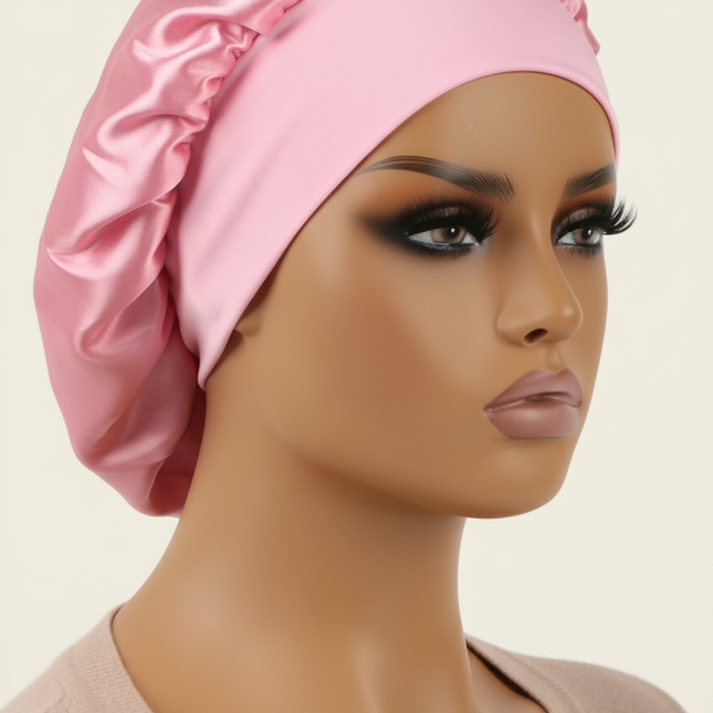 Unisex Head Wrap Elastic Band Bonnet sleep cap Extra Large Satin Silky Bonnet Sleep with Premium Elastic Band