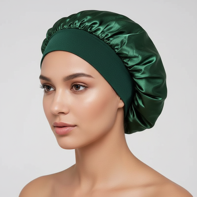New Satin Wide Brim Nightcap Silky Bonnet Hair Wrap for Sleeping Sleep Cap With Elastic Soft Band Styling Cap Hair Wrapping Tool
