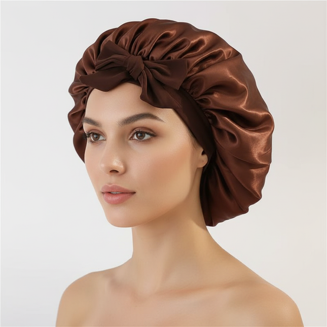 Bonnets Silk Satin Hat Hair Night Satin Bonnet Satin Hat To Sleep Bonnets for Women Cap Beanie Curly Braid Hair DM04