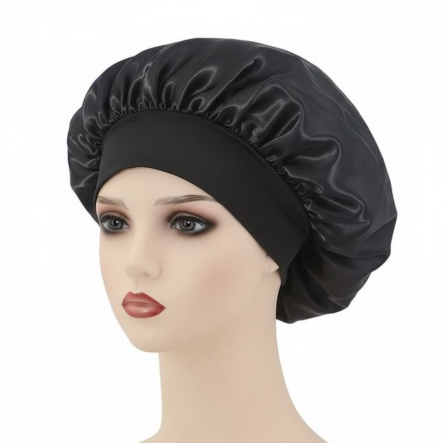 Newly Satin Night Hair Cap Women's Solid Sleeping Hat Sleep Care Bonnet Nightcap For Women Unisex Cap
