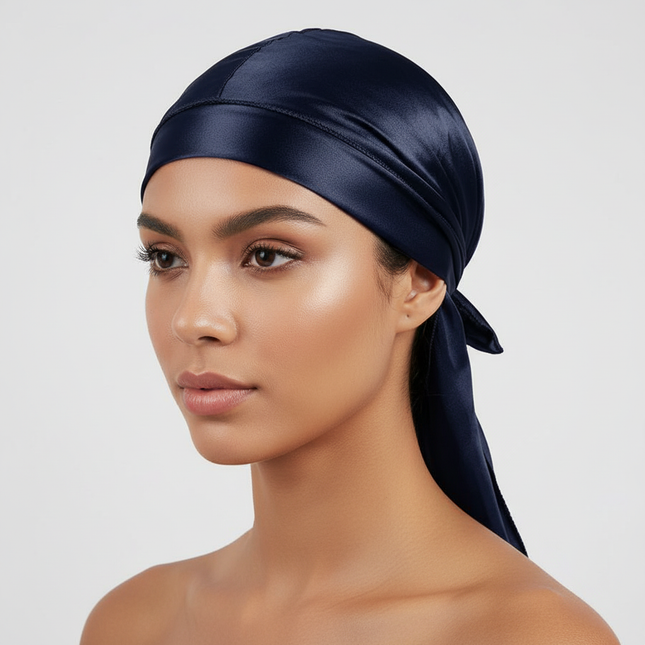 Unisex Silky Durags Bandanas Turban Hat Wigs Doo Men Satin Durag Biker Headwear Headband Hair Accessories Extra Long Tail Du-Rag