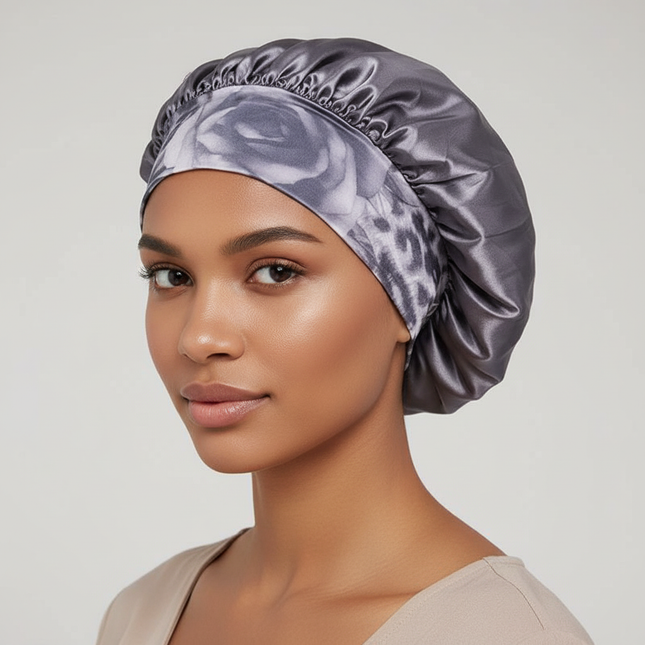 Newest Arrival Women Satin Bonnet Cap Fashion Elastic Wide Band Hair Protect Head Cover Night Sleep Hat Beauty Salon Cover Hair